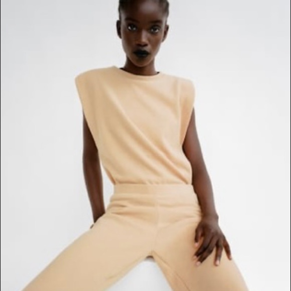 ZARA Soft feel vanilla pant and shirt set